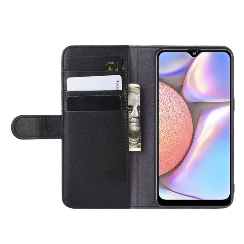 Flip Cover Samsung Galaxy A10s Sort Delt Læder