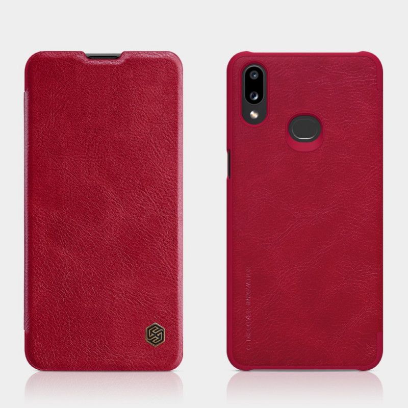 Læder Cover Samsung Galaxy A10s Rød Nillkin Qin-Serien