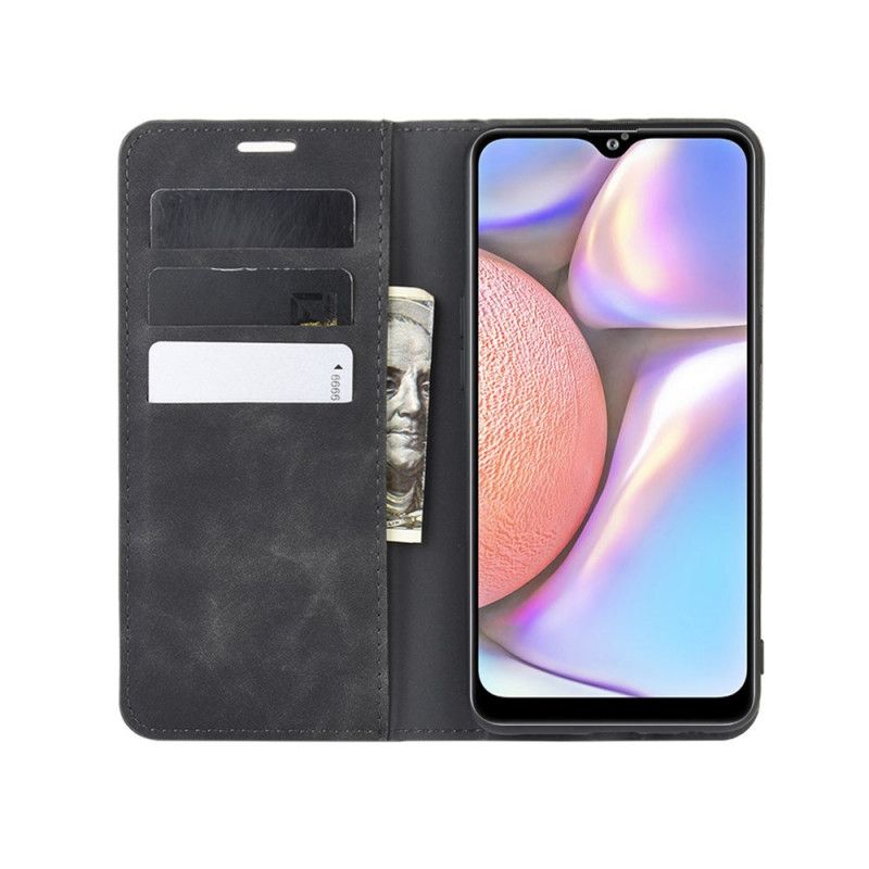 Læder Cover Samsung Galaxy A10s Sort Blødt Læder Original