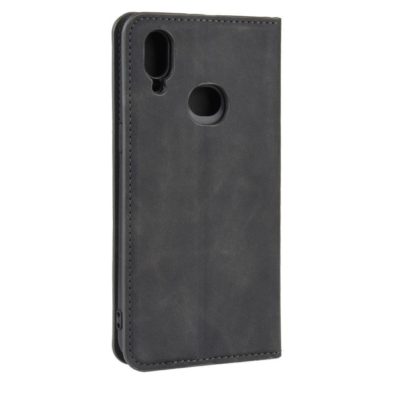 Læder Cover Samsung Galaxy A10s Sort Blødt Læder Original