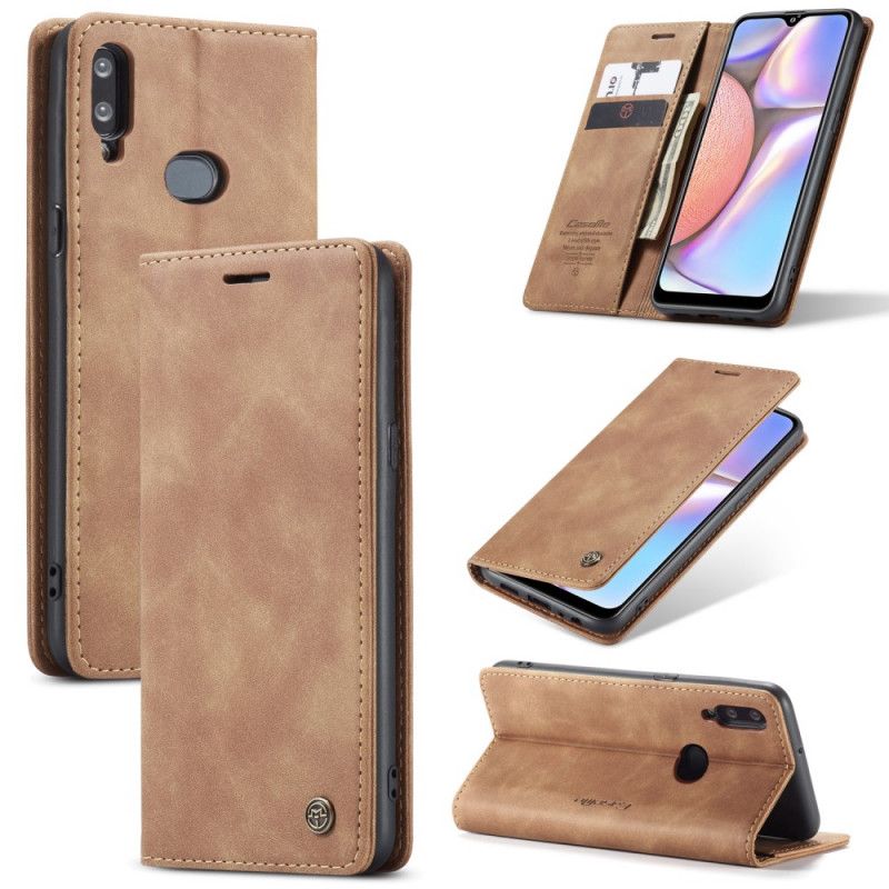 Læder Cover Samsung Galaxy A10s Sort Etui I Imiteret Læder Original