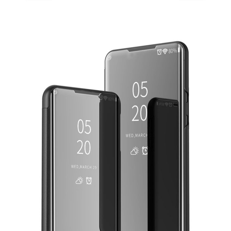 Læder Cover Samsung Galaxy A10s Sort Mobilcover Spejl