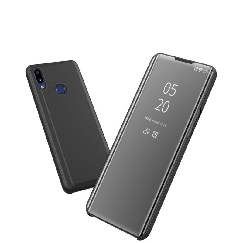 Læder Cover Samsung Galaxy A10s Sort Mobilcover Spejl