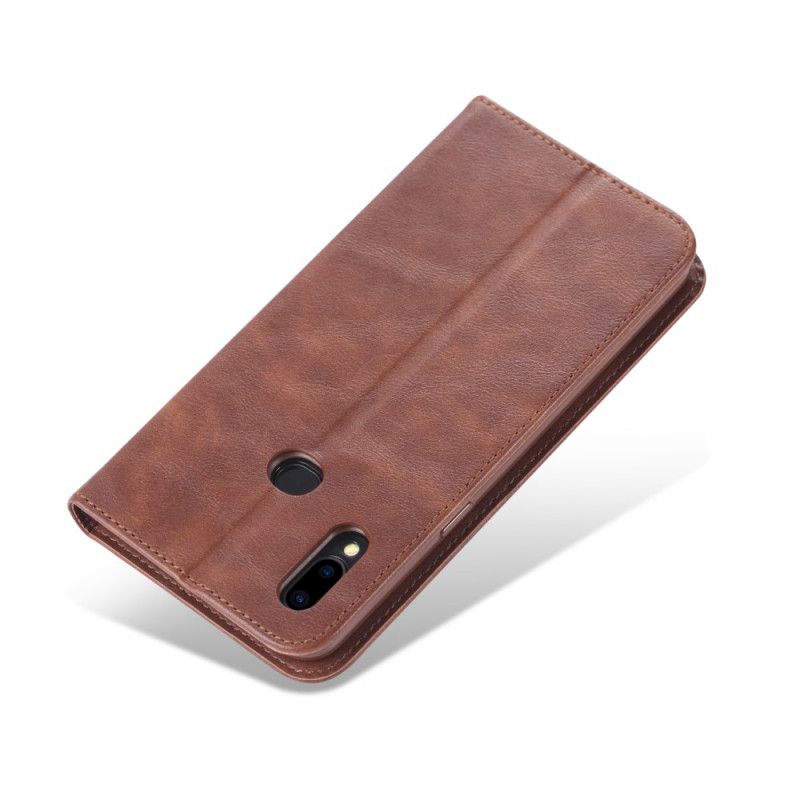 Læder Cover Samsung Galaxy A10s Sort Retro Azns