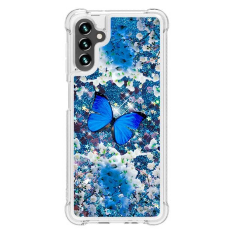 Cover Samsung Galaxy A54 5G Pailletter Sommerfugle