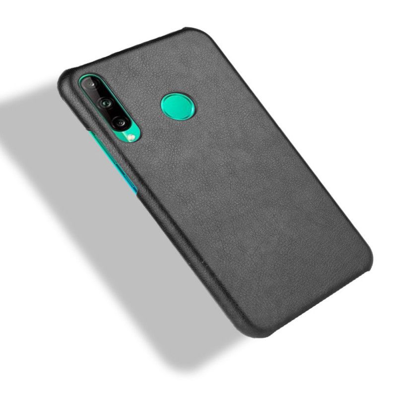 Cover for Huawei P40 Lite E / Y7p Sort Ydeevne Lychee Læder Effekt