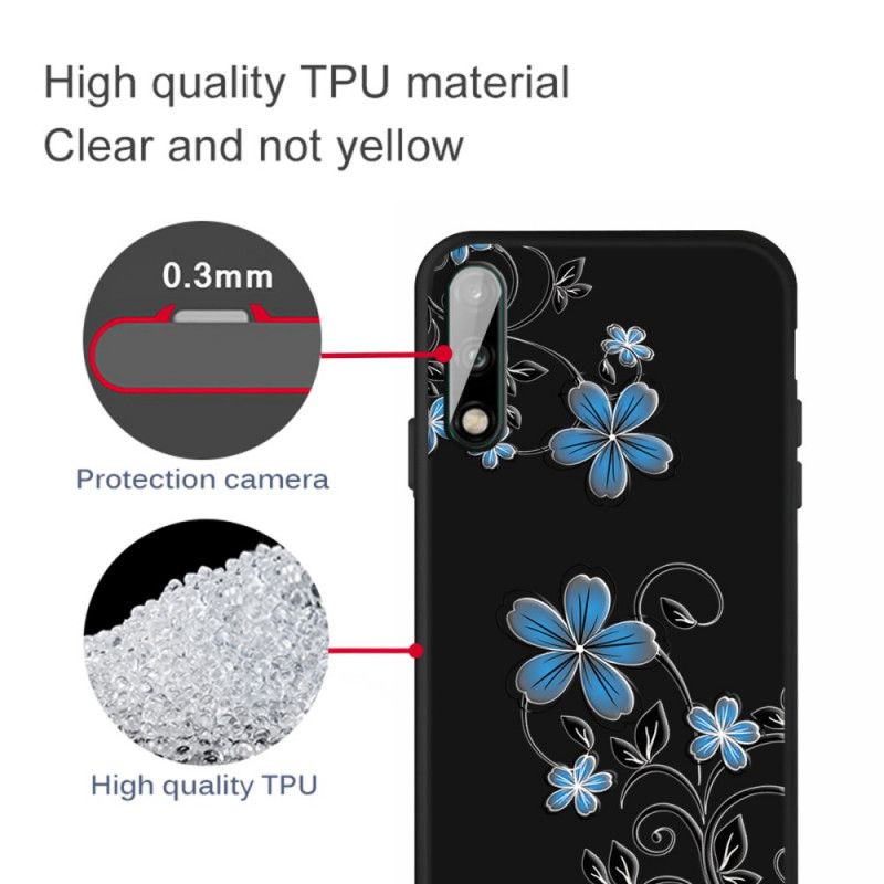 Cover Huawei P40 Lite E / Y7p Blå Blomster