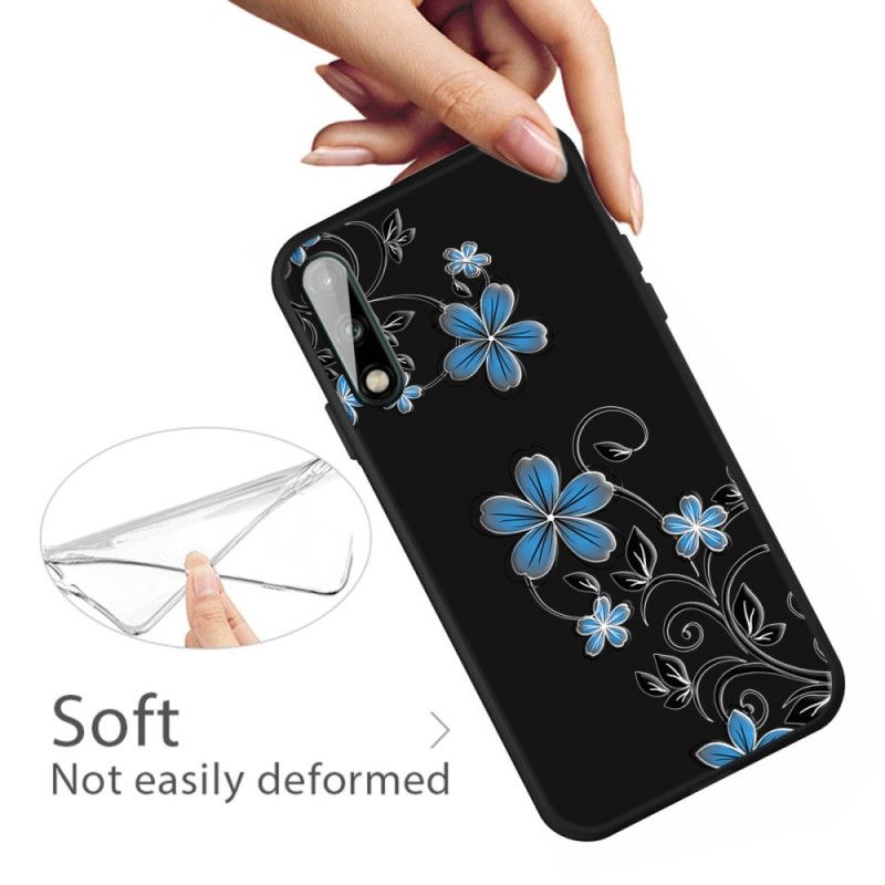 Cover Huawei P40 Lite E / Y7p Blå Blomster