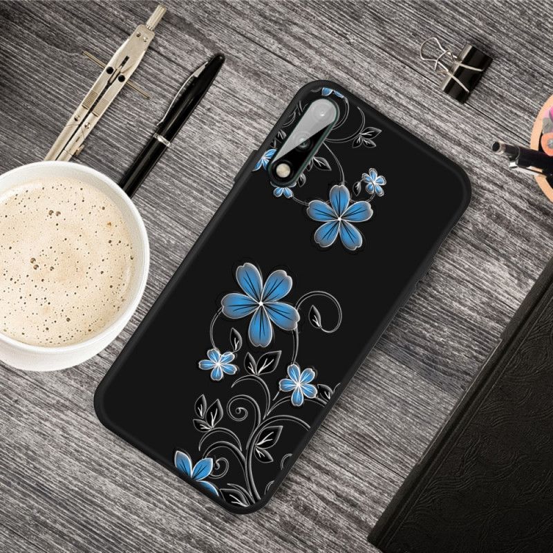 Cover Huawei P40 Lite E / Y7p Blå Blomster