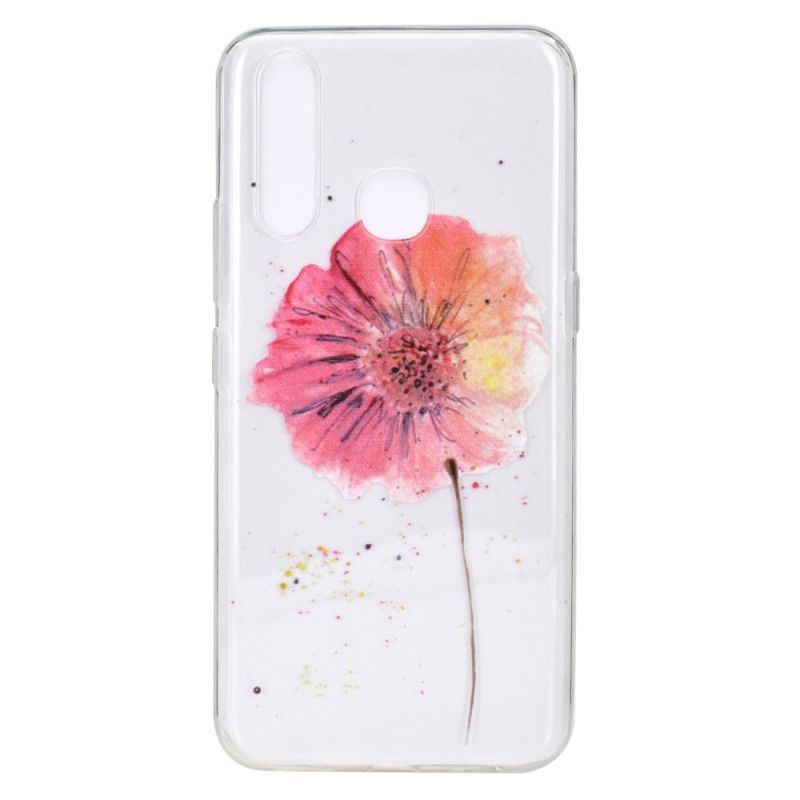 Cover Huawei P40 Lite E / Y7p Gennemsigtig Akvarelvalmue