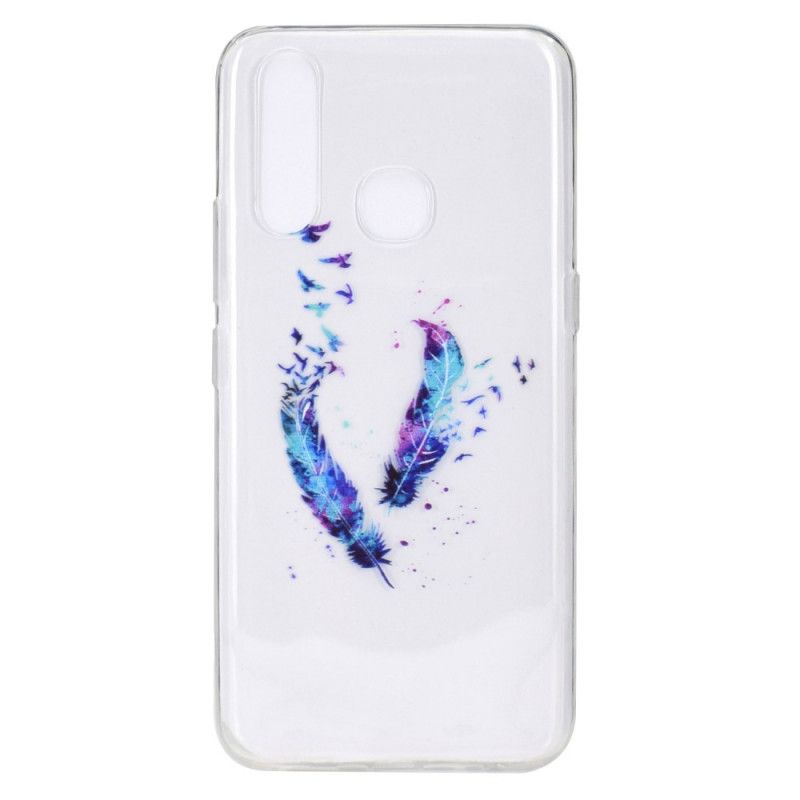 Cover Huawei P40 Lite E / Y7p Mobilcover Gennemsigtige Fjer