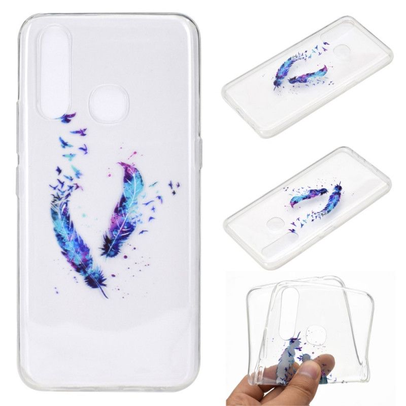 Cover Huawei P40 Lite E / Y7p Mobilcover Gennemsigtige Fjer