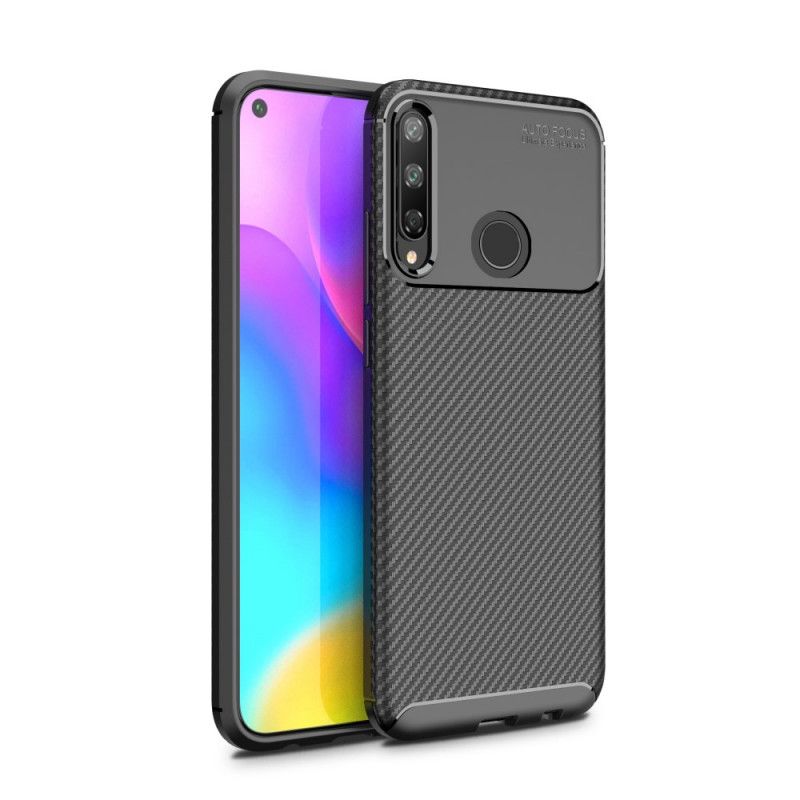 Cover Huawei P40 Lite E / Y7p Sort Fleksibel Kulfibertekstur