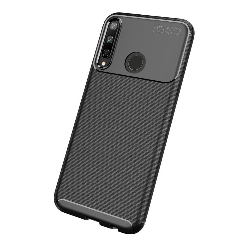 Cover Huawei P40 Lite E / Y7p Sort Fleksibel Kulfibertekstur