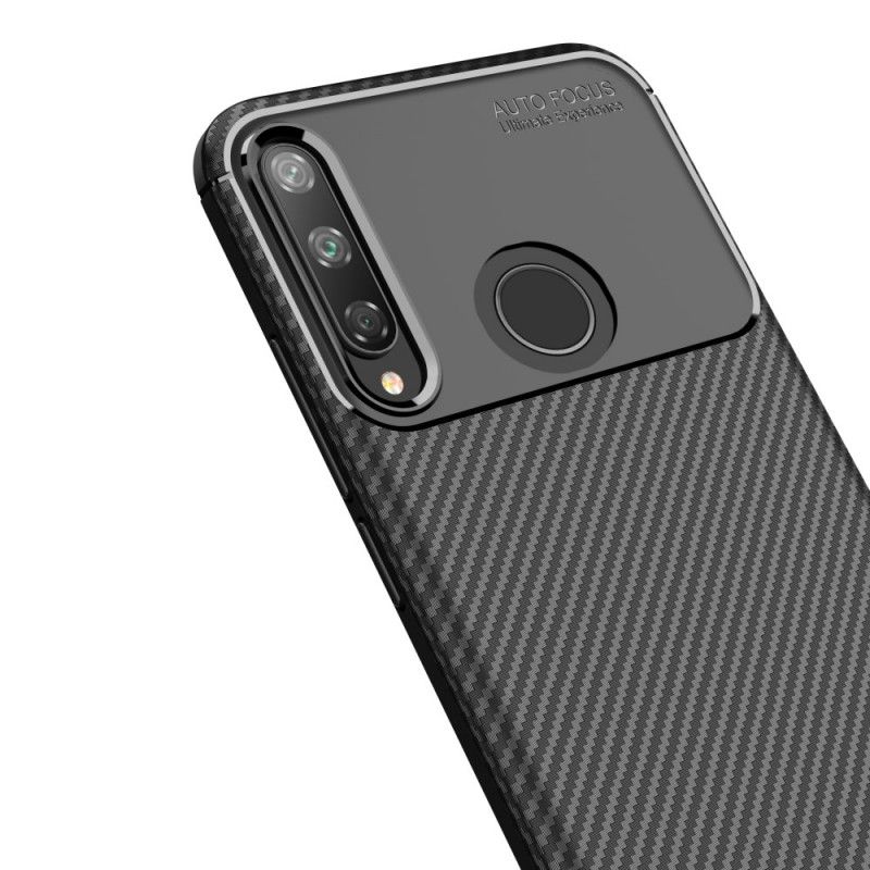 Cover Huawei P40 Lite E / Y7p Sort Fleksibel Kulfibertekstur