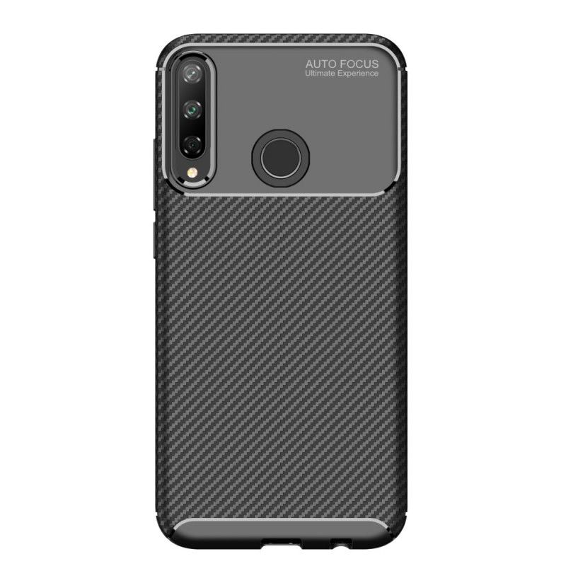 Cover Huawei P40 Lite E / Y7p Sort Fleksibel Kulfibertekstur