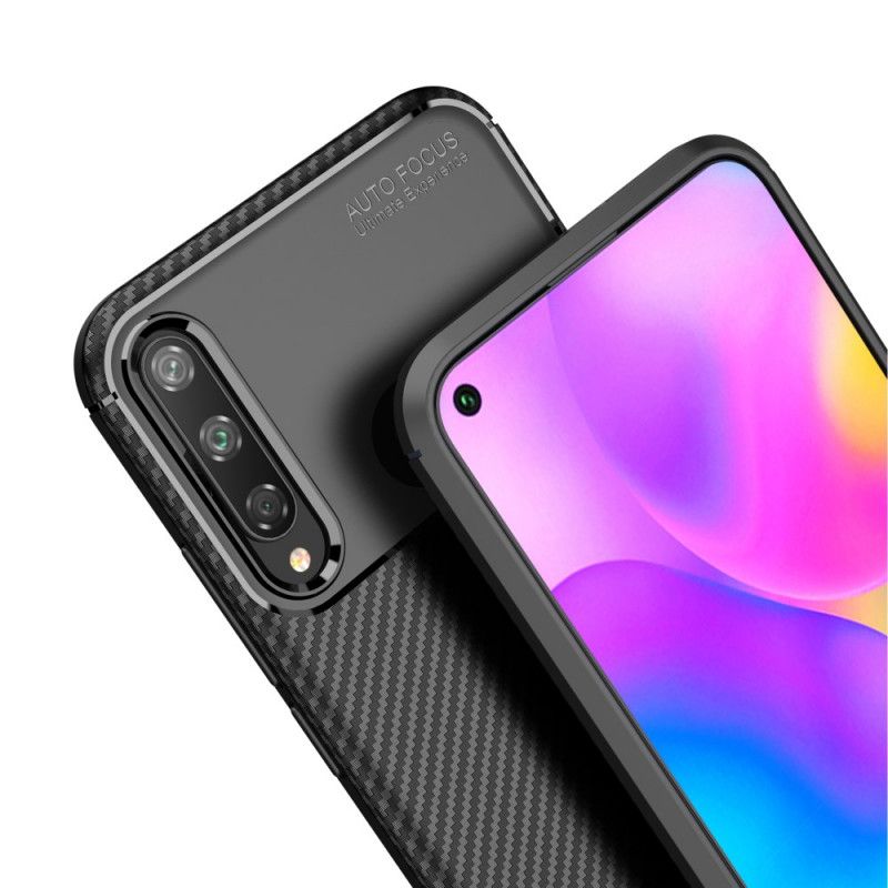 Cover Huawei P40 Lite E / Y7p Sort Fleksibel Kulfibertekstur