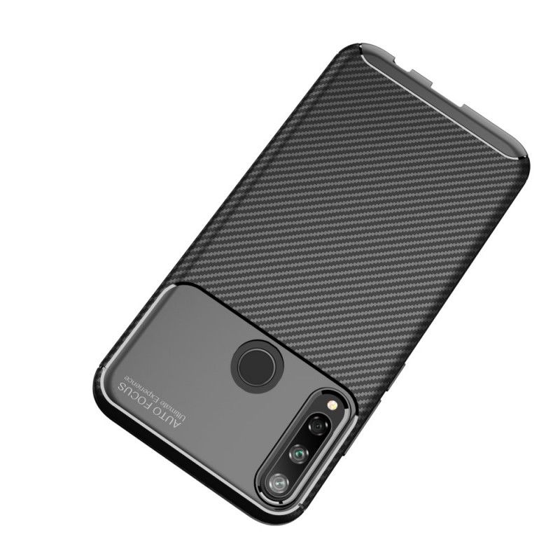 Cover Huawei P40 Lite E / Y7p Sort Fleksibel Kulfibertekstur