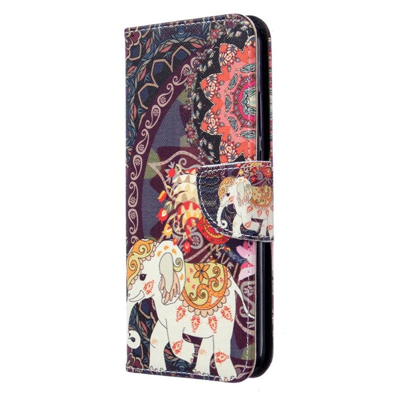 Flip Cover Huawei P40 Lite E / Y7p Etnisk Elefantmandala