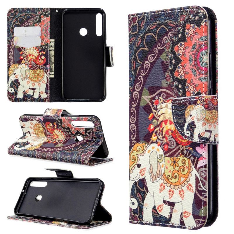 Flip Cover Huawei P40 Lite E / Y7p Etnisk Elefantmandala