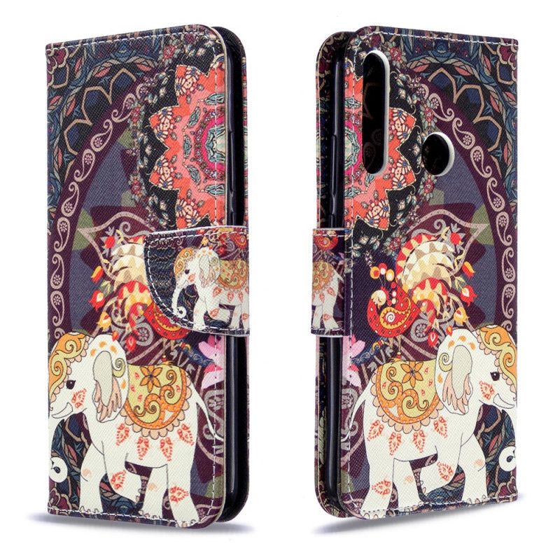 Flip Cover Huawei P40 Lite E / Y7p Etnisk Elefantmandala