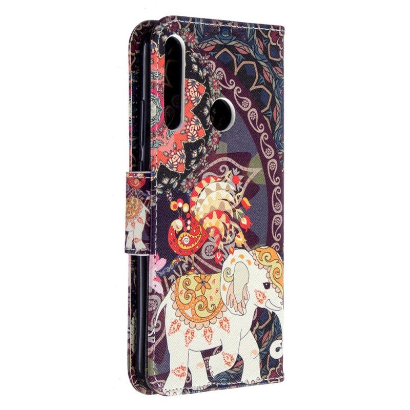 Flip Cover Huawei P40 Lite E / Y7p Etnisk Elefantmandala