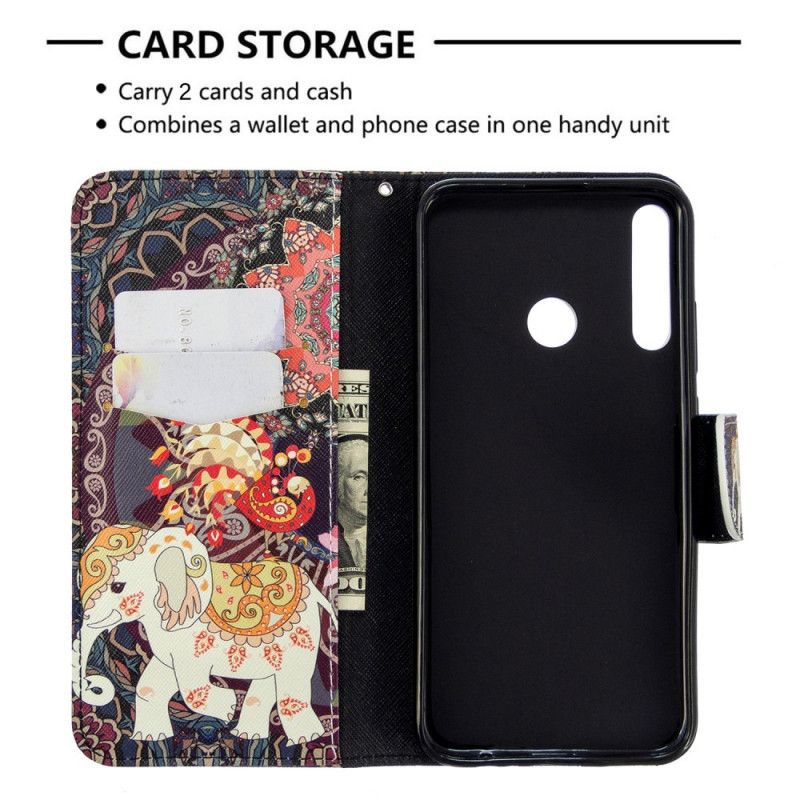 Flip Cover Huawei P40 Lite E / Y7p Etnisk Elefantmandala