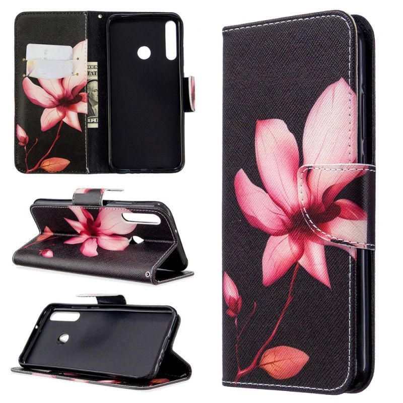 Flip Cover Huawei P40 Lite E / Y7p Lyserød Blomst