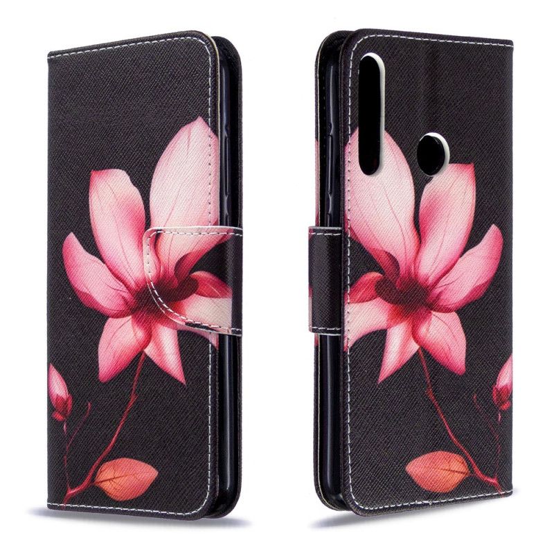 Flip Cover Huawei P40 Lite E / Y7p Lyserød Blomst