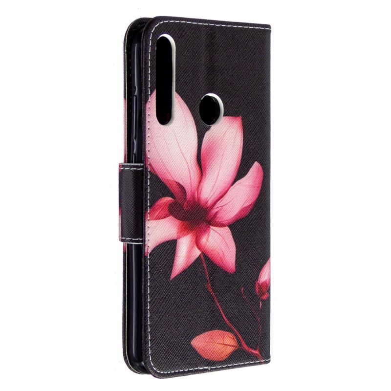 Flip Cover Huawei P40 Lite E / Y7p Lyserød Blomst