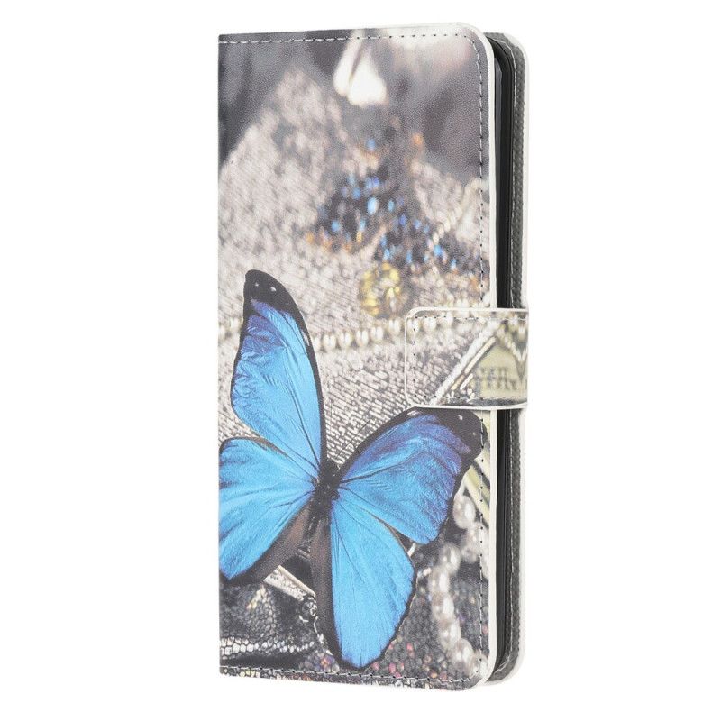 Flip Cover Huawei P40 Lite E / Y7p Mobilcover Blå Sommerfugl