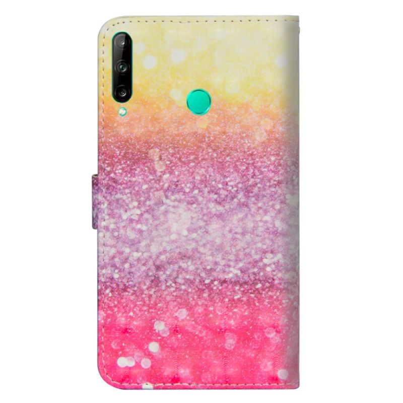 Flip Cover Huawei P40 Lite E / Y7p Mobilcover Magenta Glitrende Gradient