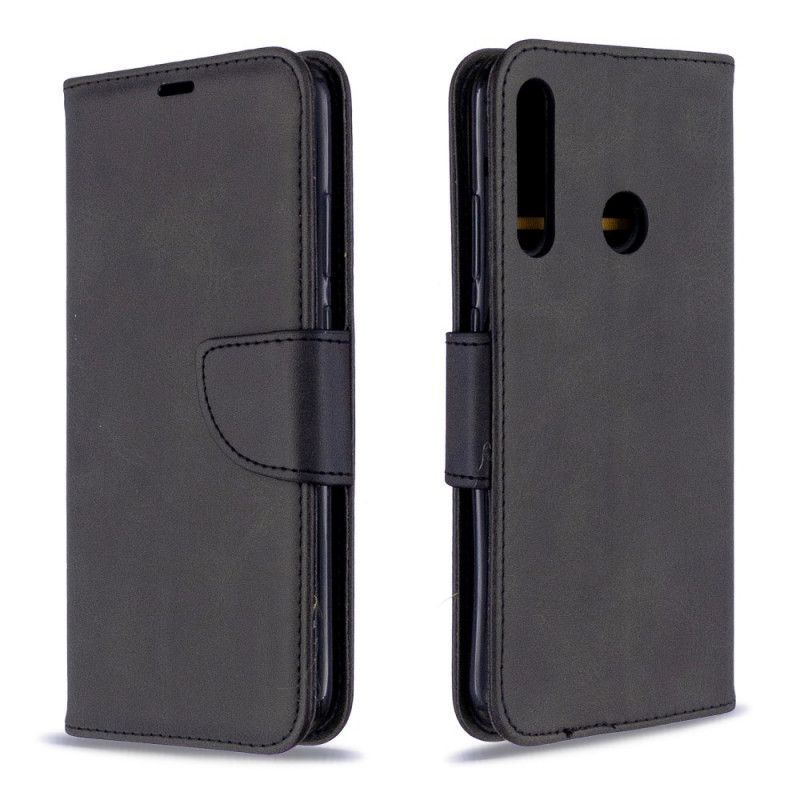 Flip Cover Huawei P40 Lite E / Y7p Sort Glat Skrå Flap