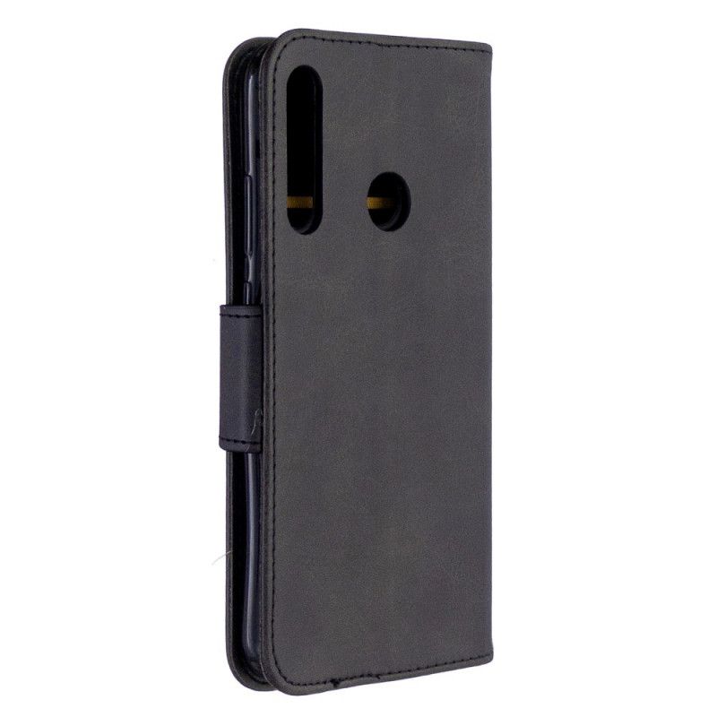 Flip Cover Huawei P40 Lite E / Y7p Sort Glat Skrå Flap