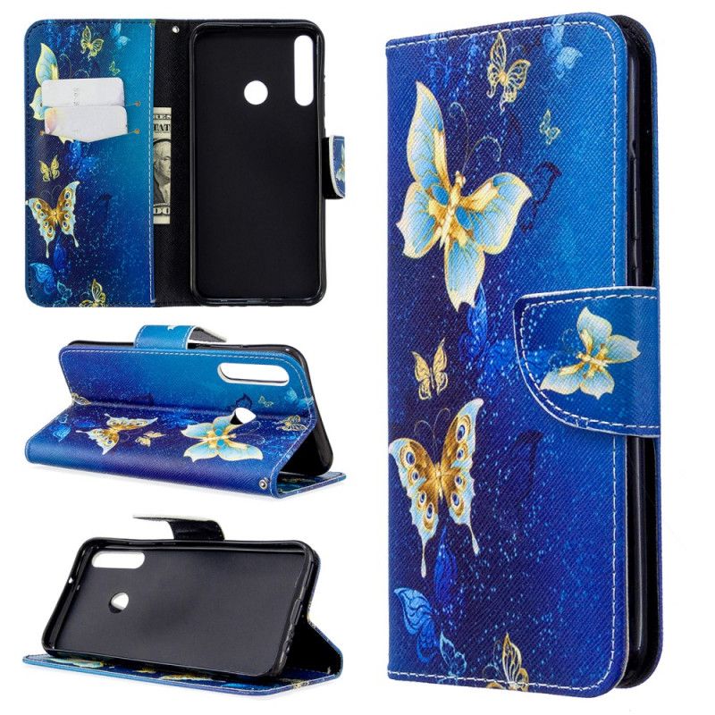 Flip Cover Huawei P40 Lite E / Y7p Sort Kongesommerfugle