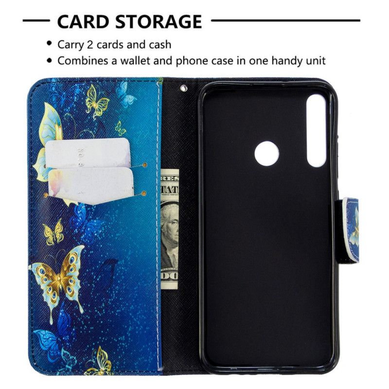 Flip Cover Huawei P40 Lite E / Y7p Sort Kongesommerfugle