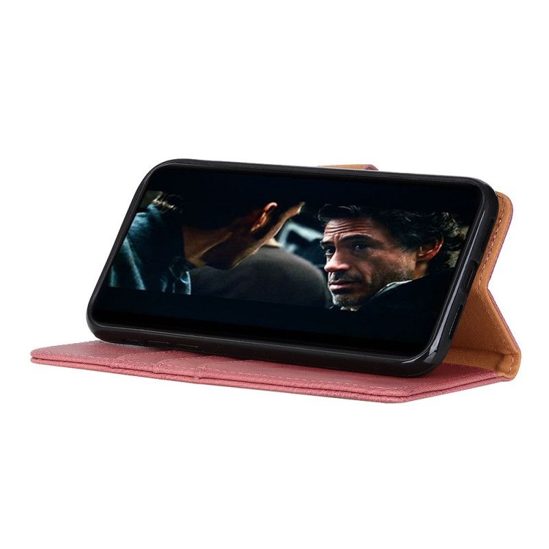 Flip Cover Læder for Huawei P40 Lite E / Y7p Sort Khazneh Imiteret Læder