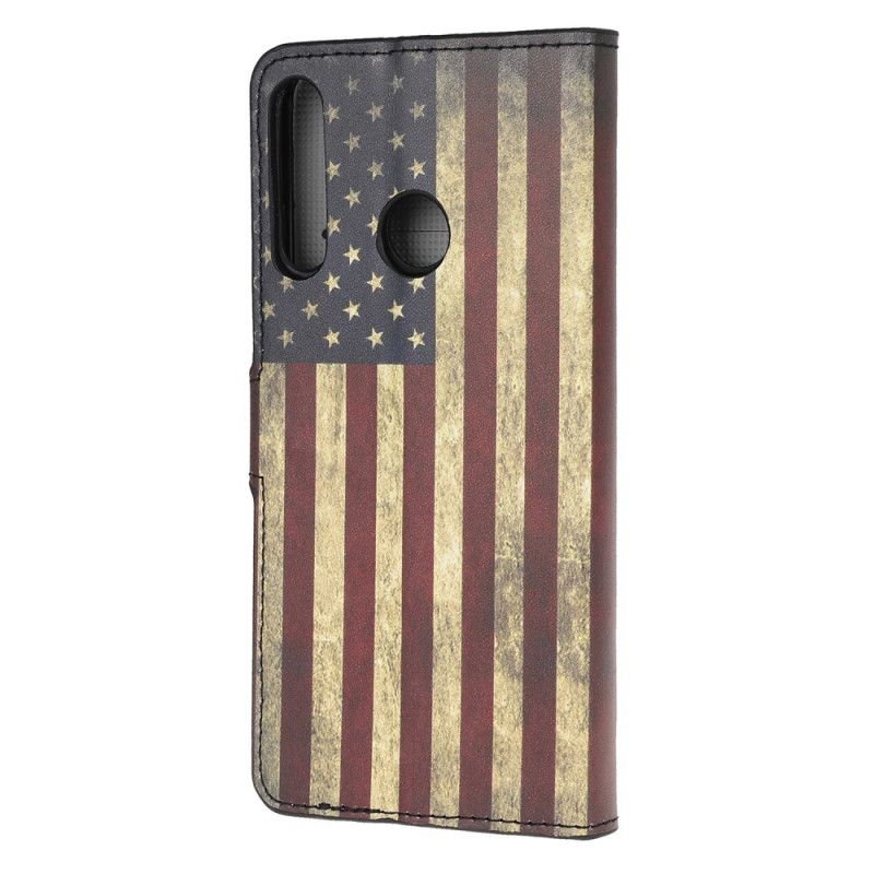 Flip Cover Læder Huawei P40 Lite E / Y7p Amerikansk Flag Beskyttelse