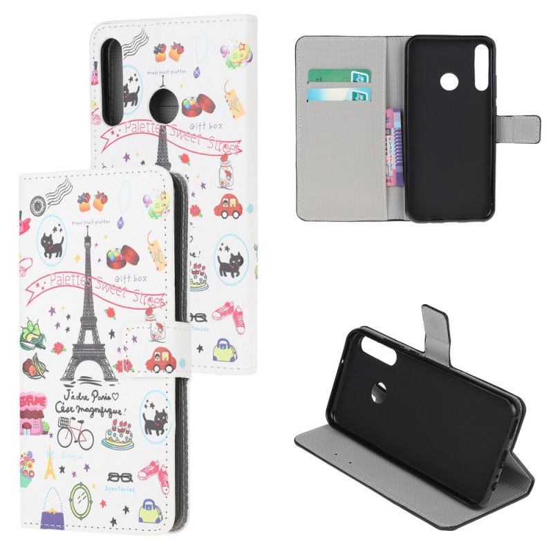 Flip Cover Læder Huawei P40 Lite E / Y7p Jeg Elsker Paris