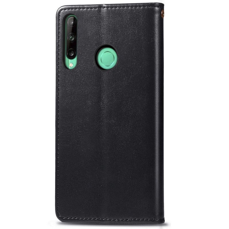 Flip Cover Læder Huawei P40 Lite E / Y7p Sort Kunstlæder Og Vintage Lås Beskyttelse