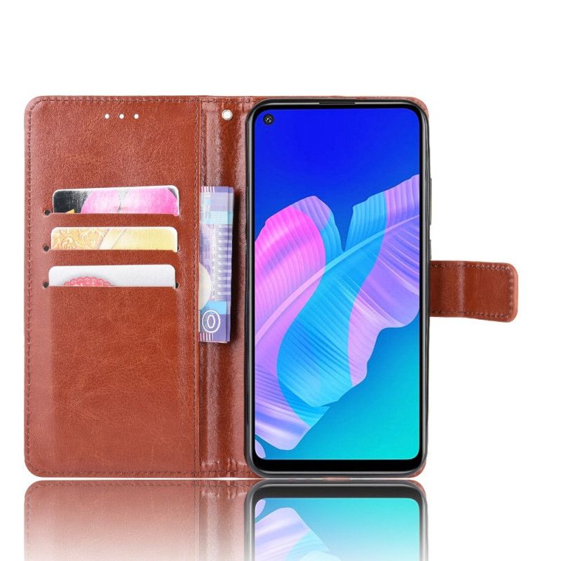 Flip Cover Læder Huawei P40 Lite E / Y7p Sort Prangende Kunstlæder