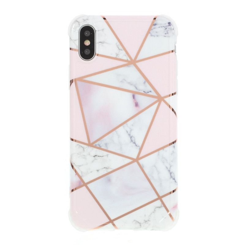 Cover for iPhone X Hvid Prangende Geometrisk Marmor