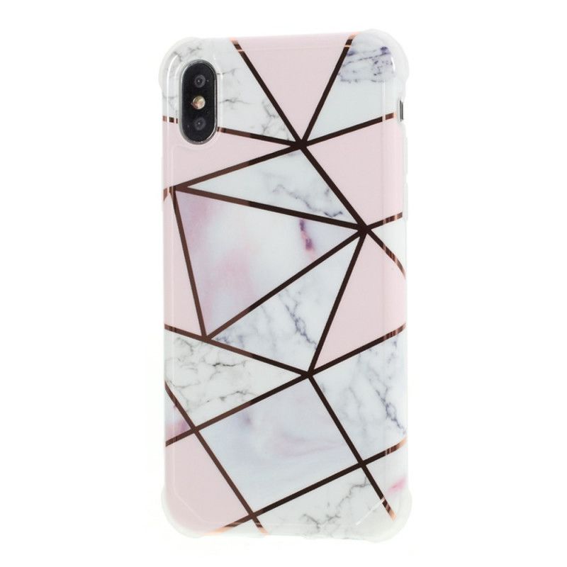 Cover for iPhone X Hvid Prangende Geometrisk Marmor