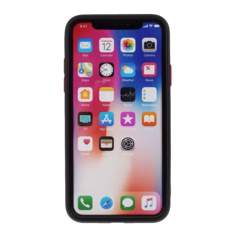 Cover for iPhone X Sort Fleksibel Silikonefarvet Knap