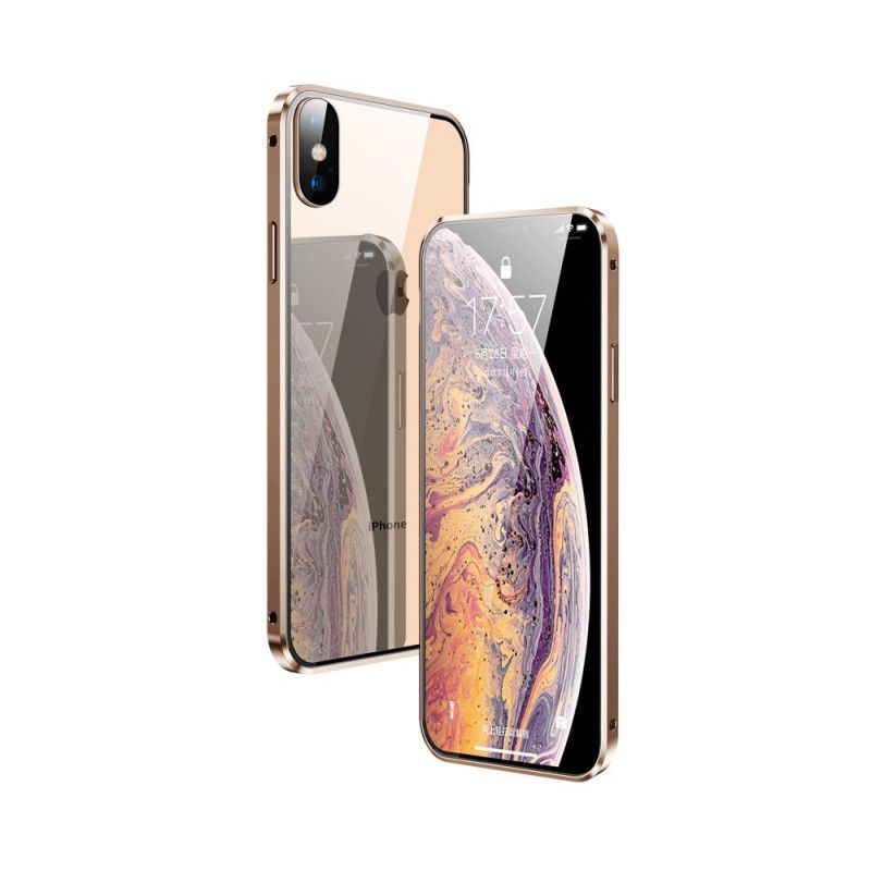 Cover for iPhone X Sort Hærdet Glas Foran Og Bag