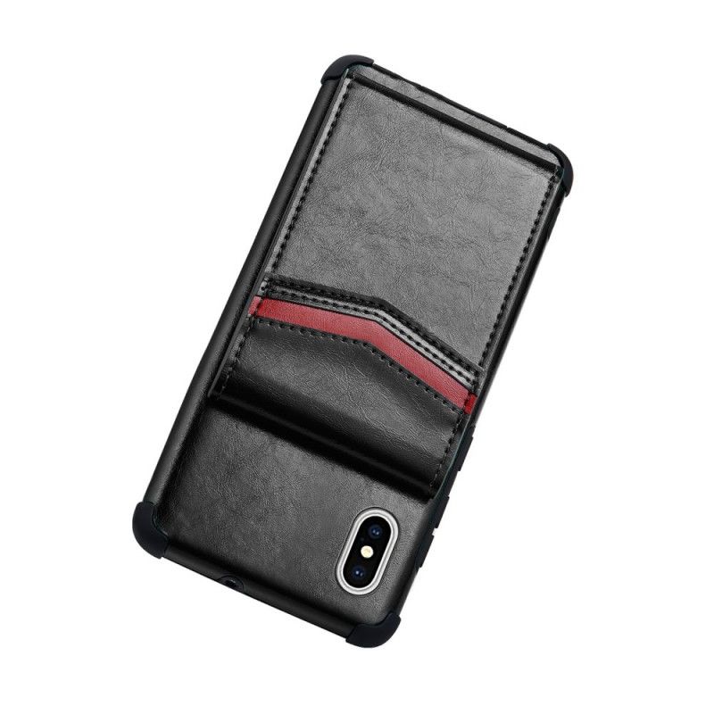 Cover for iPhone X Sort Kortholder Med Klap