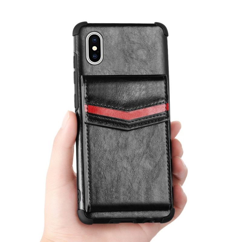 Cover for iPhone X Sort Kortholder Med Klap