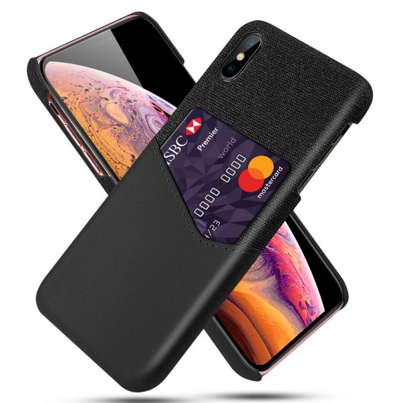 Cover for iPhone X Sort Ksq Kortholder