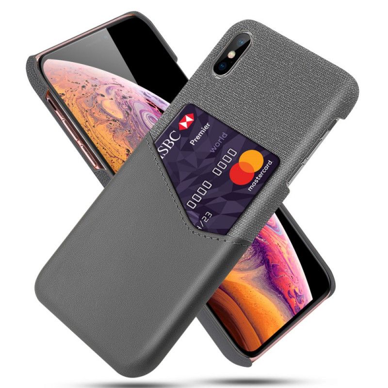 Cover for iPhone X Sort Ksq Kortholder