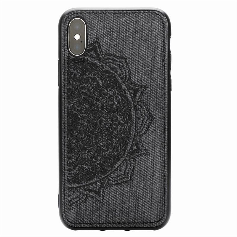 Cover iPhone X Brun Stof Og Mandala Tekstur Beskyttelse